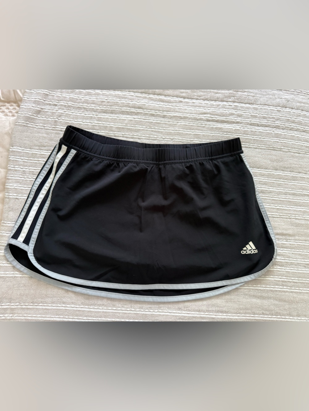 adidas Black Running Skort with Light Gray Trim